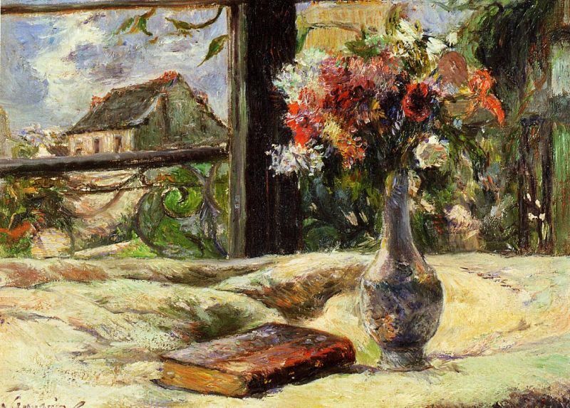 Paul Gauguin Vase of Flowers and Window